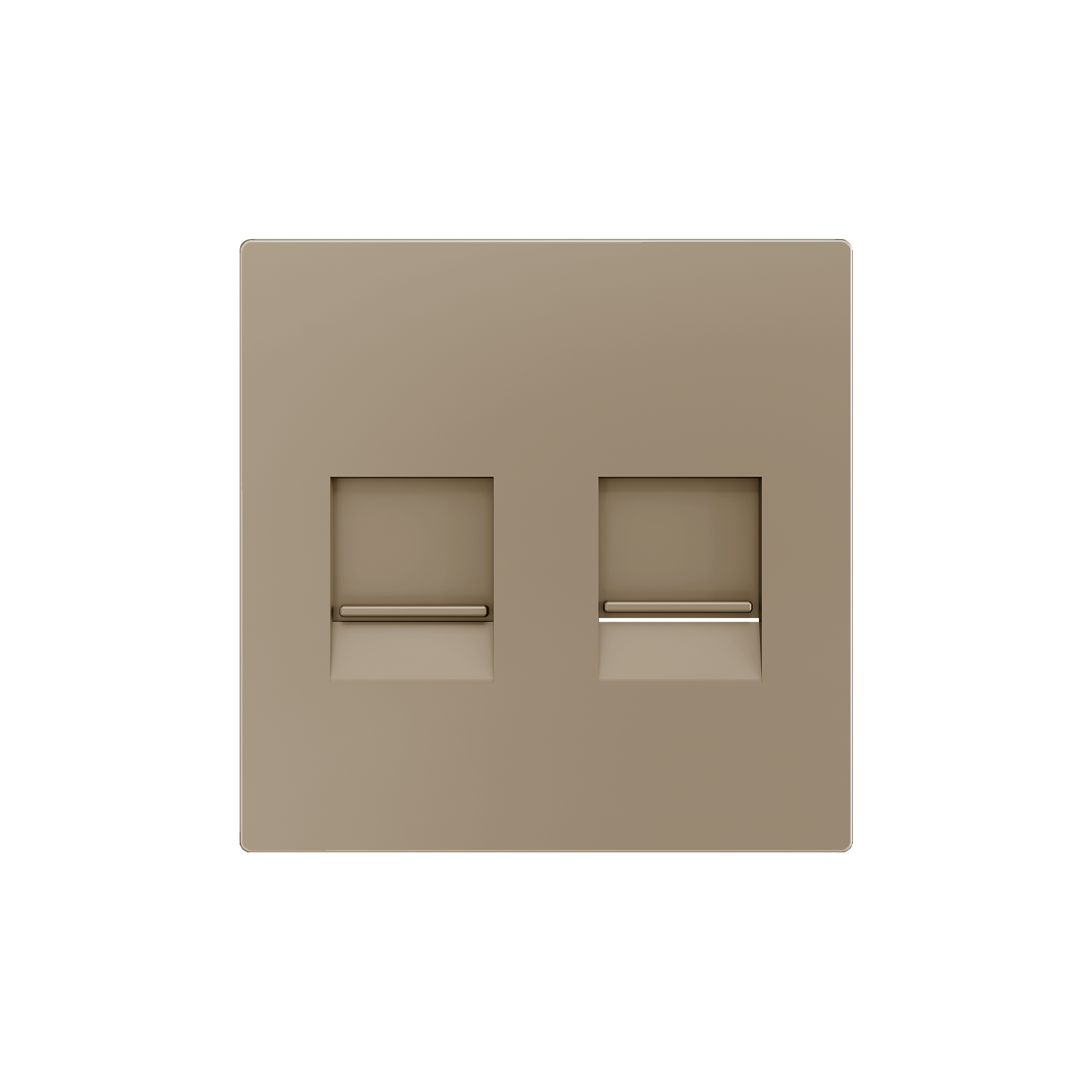 Zennio ZS55 - Centraalplaat voor dubbele RJ45 connector (Champagne)