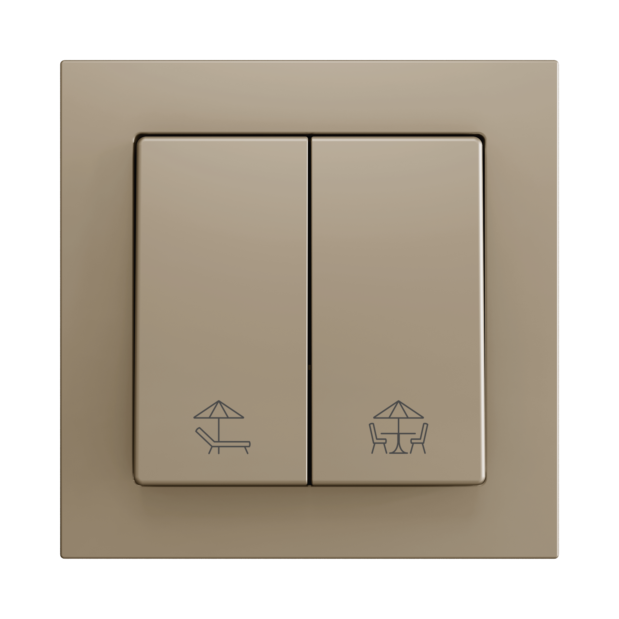 Zennio ZS55 - Soft drukknop - dubbel 2-v (Champagne - Custom) - vanaf 100 stuks