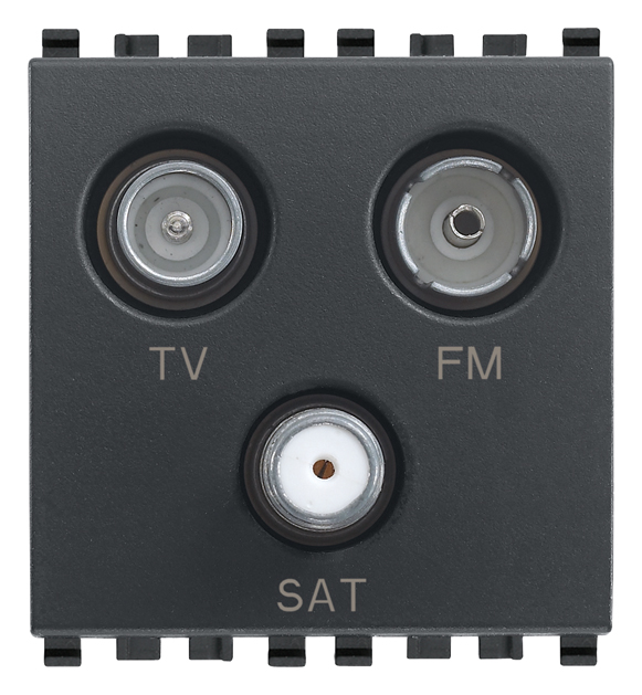Vimar Eikon - TV-FM-SAT COAX stopcontact (Grijs)