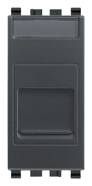 Vimar Eikon - RJ45 Cat6 UTP stopcontact met afdekking (Grijs)