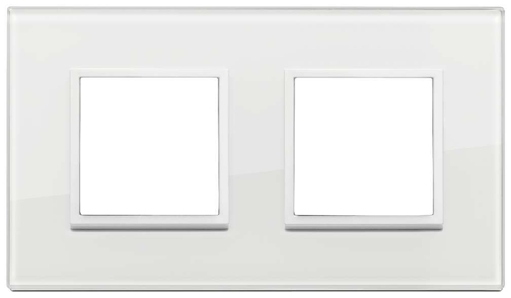 Vimar Eikon Evo - Essenziali 4M - 2+2 (Glas - Total White Diamond)