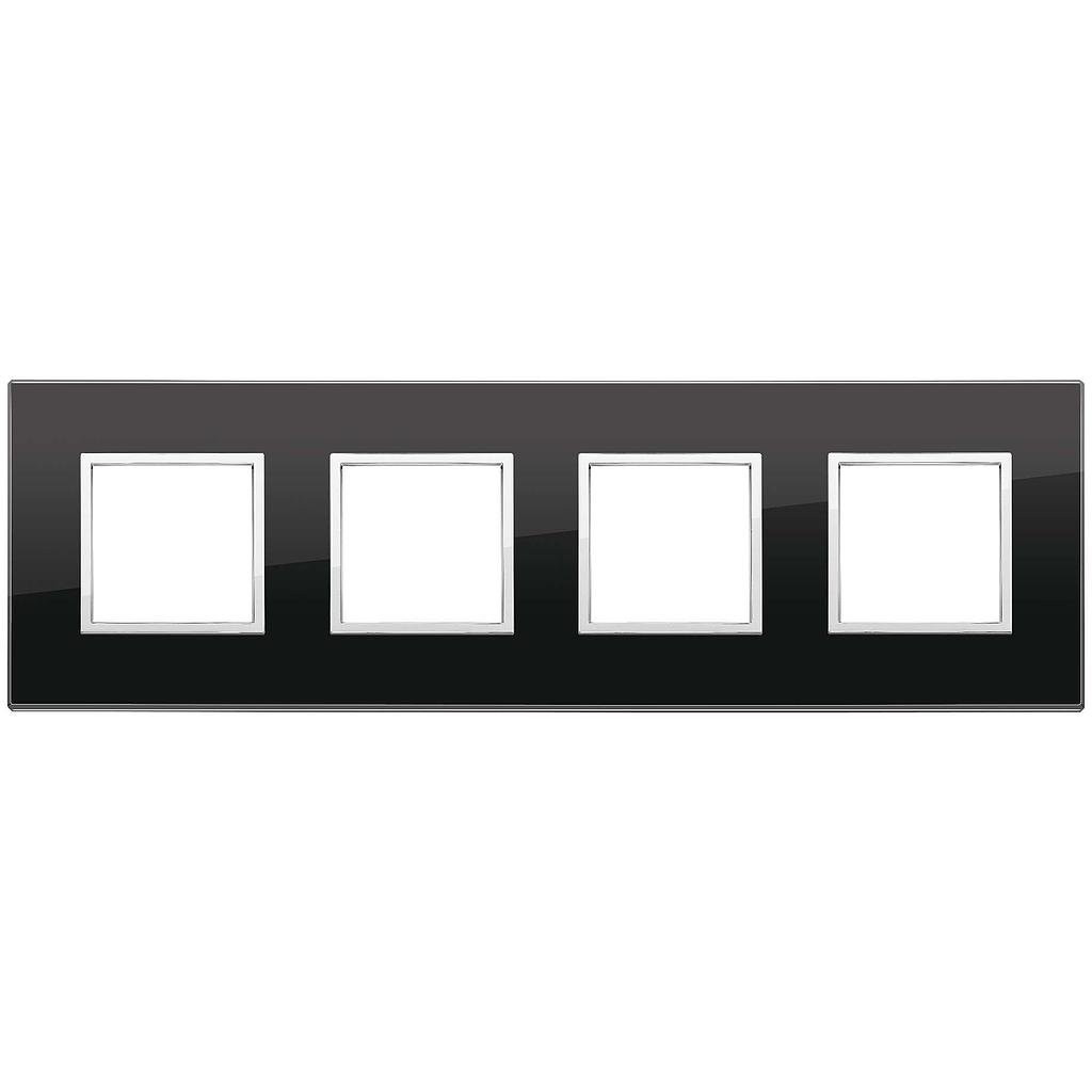 Vimar Eikon Evo - Luminosi 8M - 2+2+2+2 (Glas - Black Diamond)