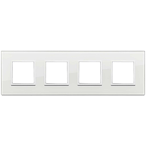 Vimar Eikon Evo - Essenziali 8M - 2+2+2+2 (Glas - Total White Diamond)