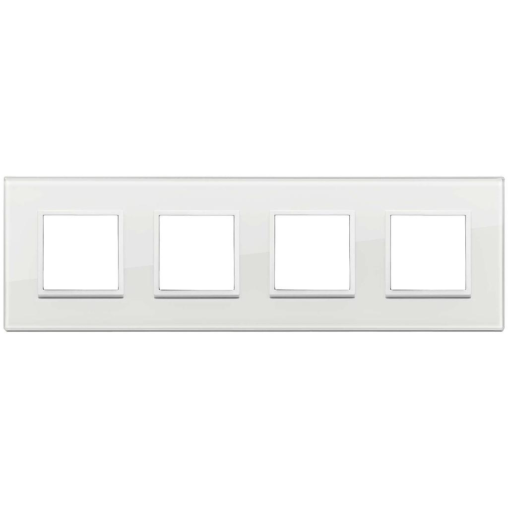 Vimar Eikon Evo - Essenziali 8M - 2+2+2+2 (Glas - Total White Diamond)