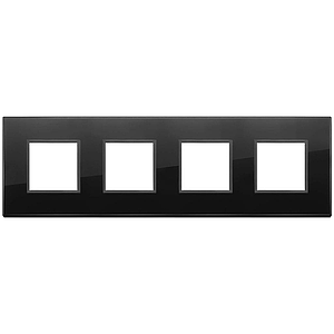Vimar Eikon Evo - Essenziali 8M - 2+2+2+2 (Glas - Total Black Diamond)
