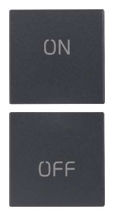Vimar Eikon Evo/Exé - 2 halve knoppen 1M (ON/OFF - Grijs)