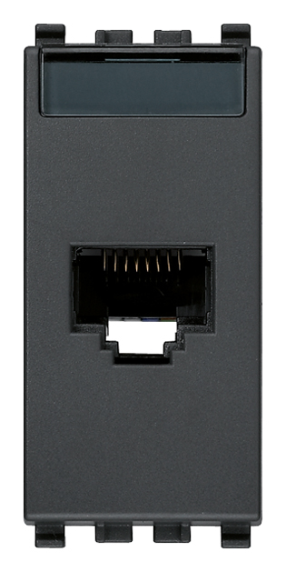Vimar Eikon - RJ45 Cat6A Netsafe UTP stopcontact (Grijs)