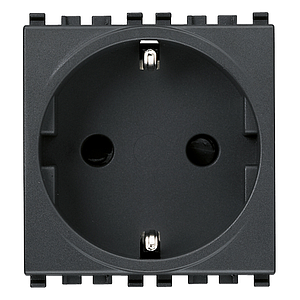 Vimar Eikon - 2P+E 16A Schuko stopcontact met steekklemmen (Grijs)