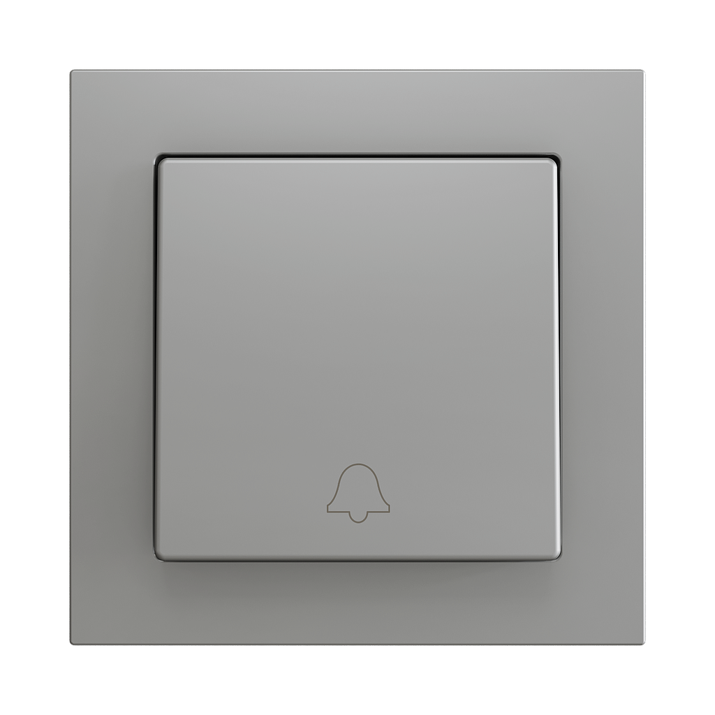 Zennio ZS55 - Soft drukknop - enkel 1-v - deurbel icoon (Zilver) - VPE=10