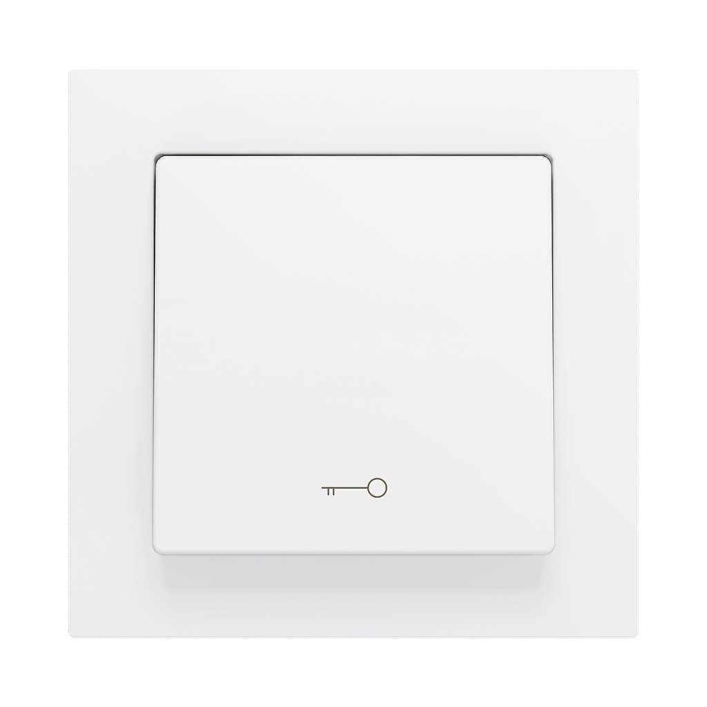 Zennio ZS55 - Soft drukknop - enkel 1-v - sleutel icoon (Wit) - VPE=10
