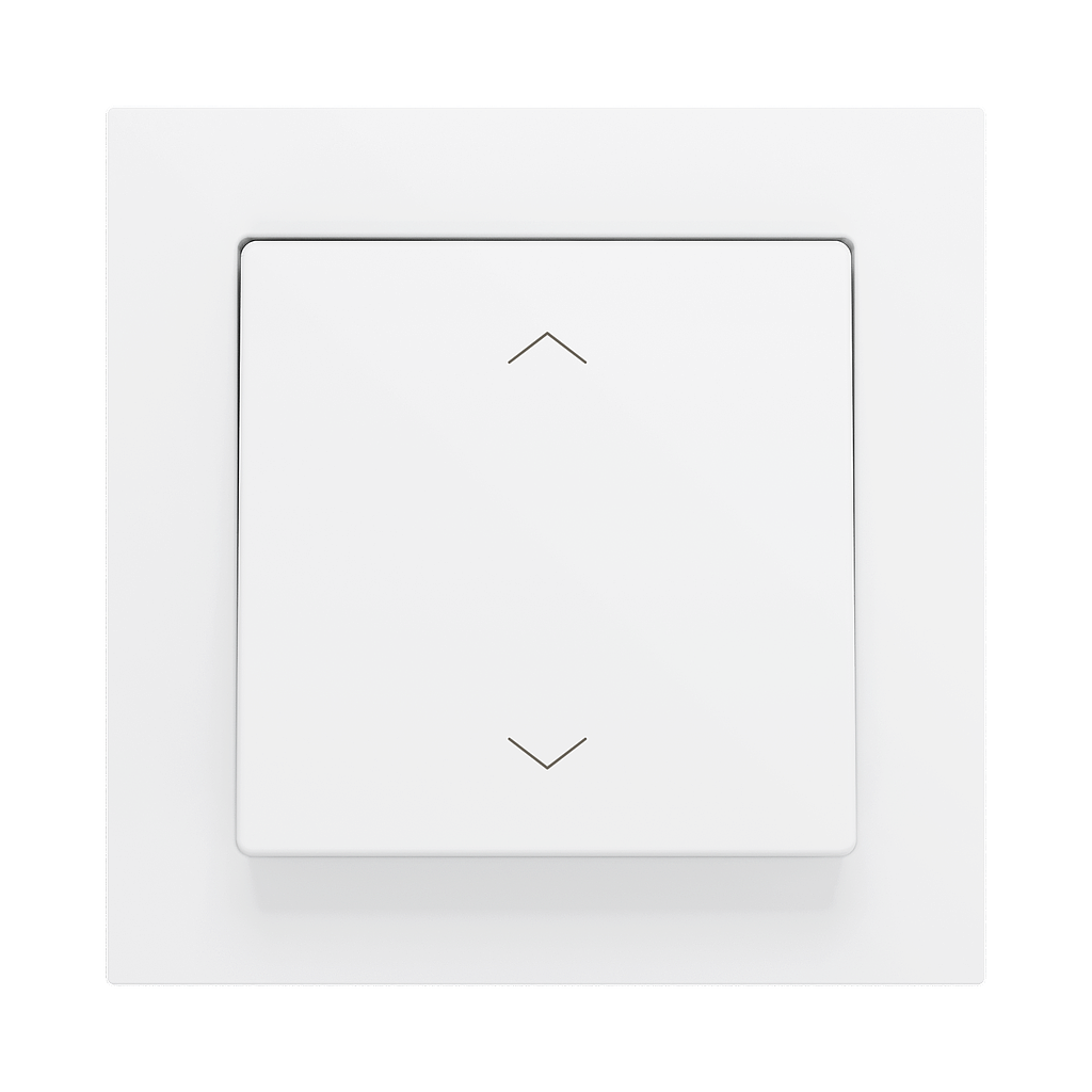 Zennio ZS55 - Bouton poussoir Soft - simple 2-p - icône volet (Blanc) - VPE=10