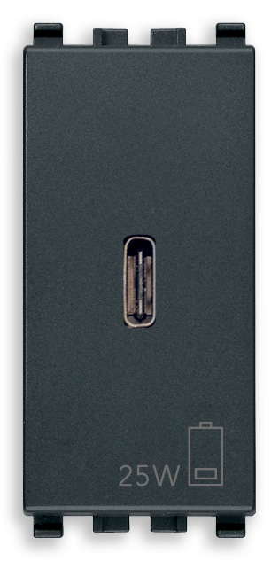 Vimar Eikon - USB C Voedingsunit 1M 25W (grijs)