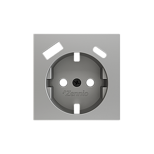 Zennio ZS55 - Centraalplaat 55x55mm voor schuko stopcontact met USB C+A (Zilver) - VPE=10
