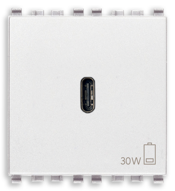 Vimar Eikon - Prise USB-C 30W PD (Blanc)