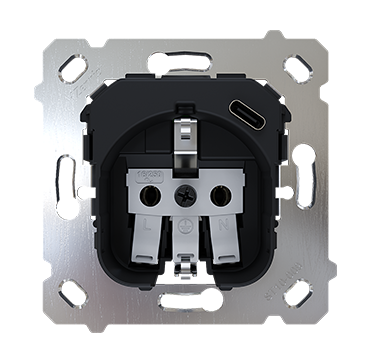 Zennio ZS55 - Schuko insert met USB C 16A/250V