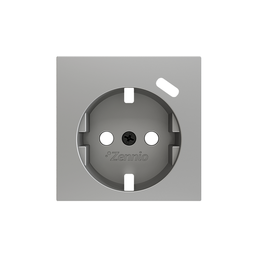 Zennio ZS55 - Centraalplaat 55x55mm voor schuko stopcontact met USB C (Zilver) - VPE=10