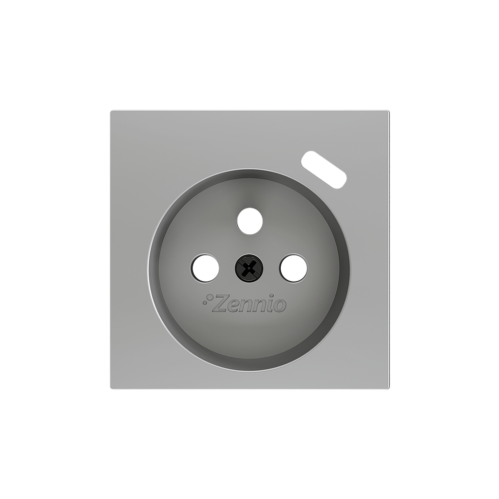 Zennio ZS55 - Centraalplaat 55x55mm voor penaarde stopcontact met USB C (Zilver) - VPE=10