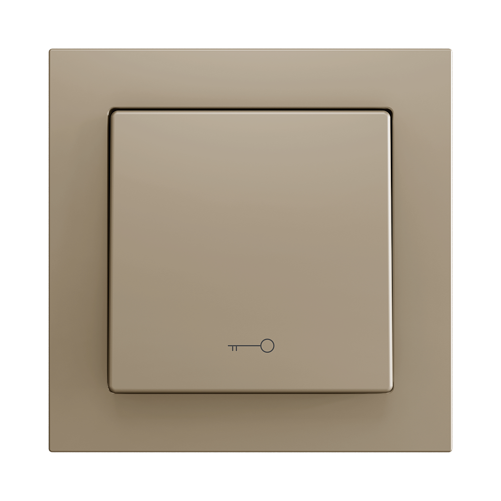 Zennio ZS55 - Soft drukknop - enkel 1-v - sleutel icoon (Champagne) - VPE=10