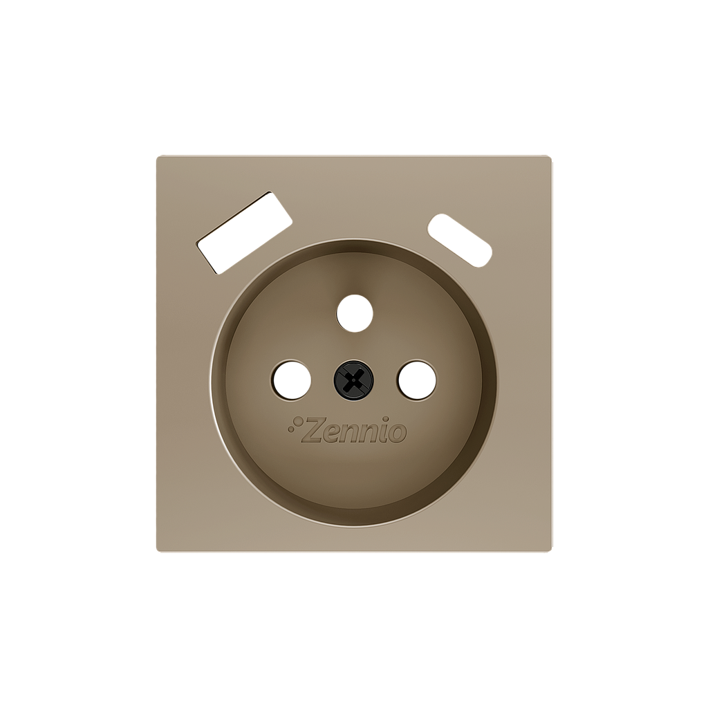 Zennio ZS55 - Centraalplaat 55x55mm voor penaarde stopcontact met USB C+A (Champagne)
