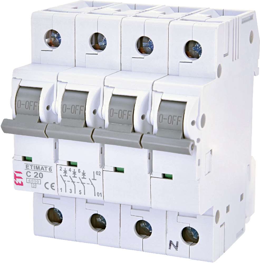 ETI Etimat 6 - Disjoncteur C 3p+N 6kA 20A