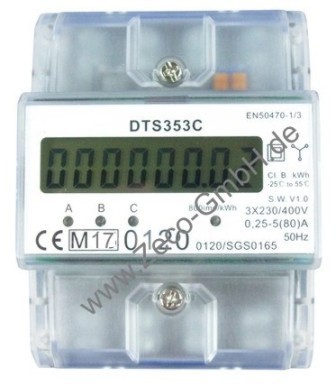 Schell Compteur kWh 3F DHZ3 - 80A modulaire/LCD - MID calibré