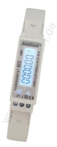 kWh compteur 2F - 45A LCD modulair - MID /S0