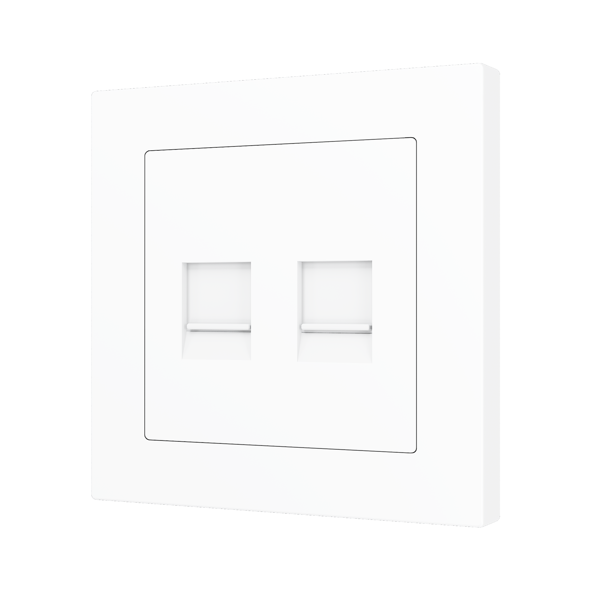 Zennio ZS55 - Centraalplaat voor dubbele RJ45 connector (Mat wit)