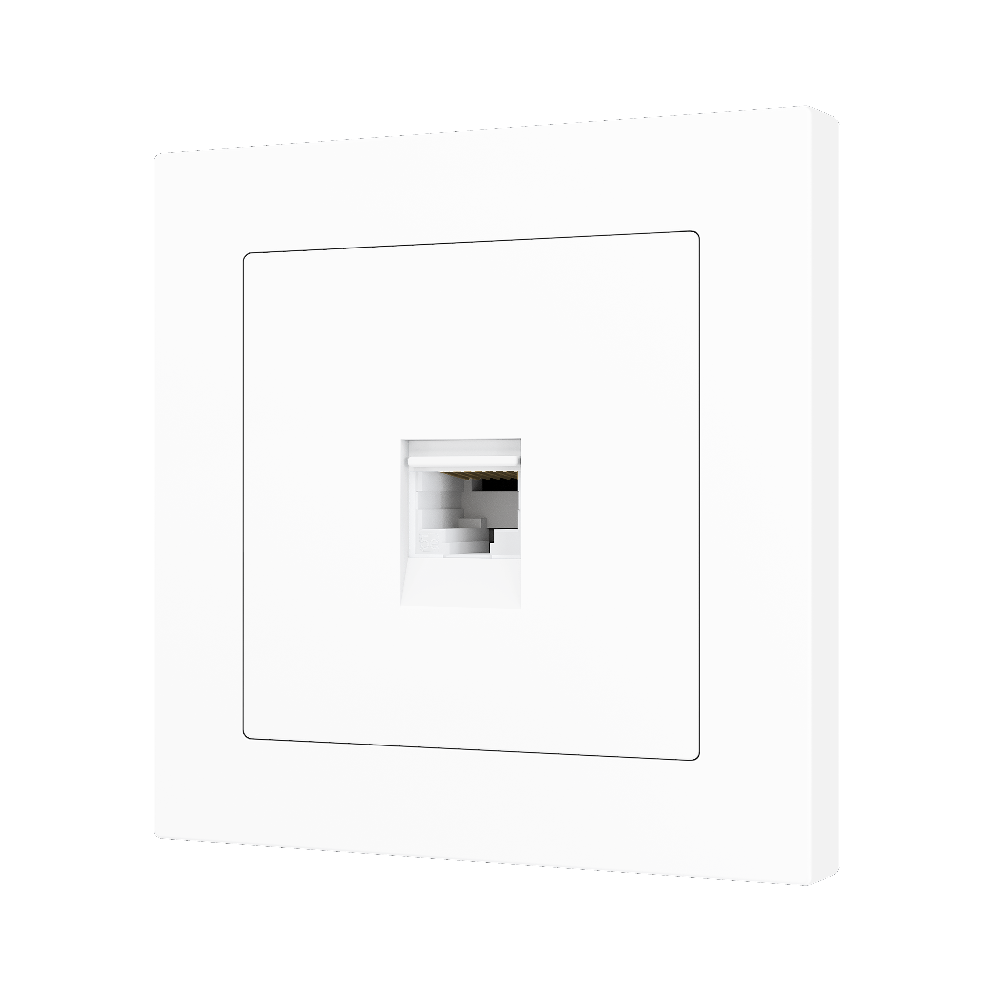 Zennio ZS55 - Centraalplaat voor enkele RJ45 connector (Mat wit)