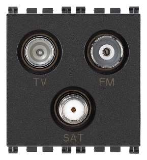 Vimar Arké - Prise TV-FM-SAT directe 3sorties (Gris)