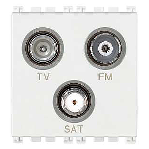 Vimar Arké - Prise TV-FM-SAT directe 3sorties (Blanc)