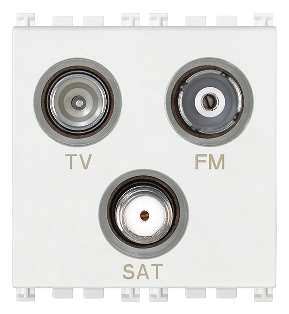 Vimar Arké - Prise TV-FM-SAT directe 3sorties (Blanc)