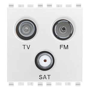 Vimar Eikon - TV-FM-SAT COAX stopcontact (Wit)
