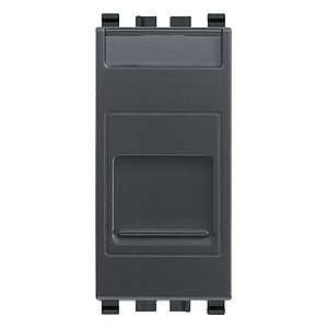 Vimar Eikon - RJ45 Cat6 UTP stopcontact met afdekking (Grijs)