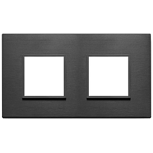 Vimar Eikon Evo - Essenziali 4M - 2+2 (Aluminium - Total Black)