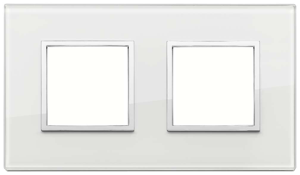 Vimar Eikon Evo - Luminosi 4M - 2+2 (Glas - White Diamond)
