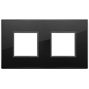 Vimar Eikon Evo - Essenziali 4M - 2+2 (Glas - Total Black Diamond)