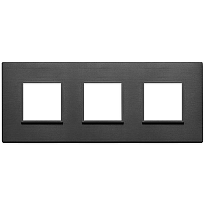 Vimar Eikon Evo - Essenziali 6M - 2+2+2 (Aluminium - Total Black)