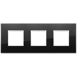 Vimar Eikon Evo - Luminosi 6M - 2+2+2 (Glas - Black Diamond)