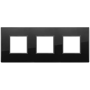 Vimar Eikon Evo - Essenziali 6M - 2+2+2 (Glas - Total Black Diamond)