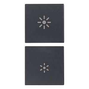 Vimar Eikon - 2 demi-boutons 1M (Luminosité - Gris)