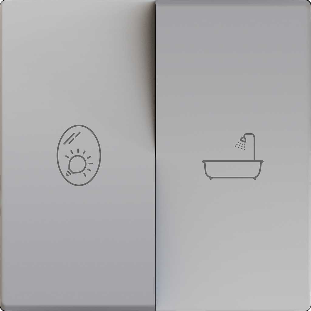 Zennio ZS55 - Dubbele schakelaarafdekking met custom print (Zilver) - VPE=10