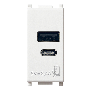 Vimar Plana - A+C-USB supply unit 5V 2,4A 1M white