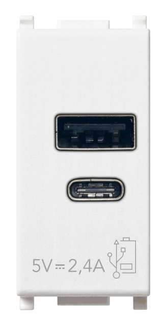 Vimar Plana - A+C-USB supply unit 5V 2,4A 1M white