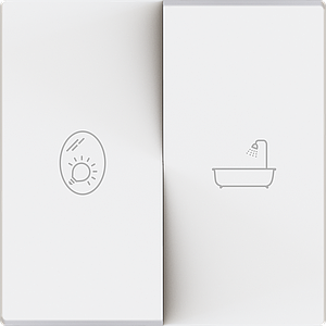 Zennio ZS55 - Dubbele schakelaarafdekking met custom print (Mat wit)