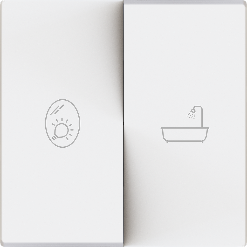 Zennio ZS55 - Dubbele schakelaarafdekking met custom print (Mat wit)