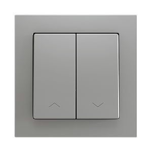 Zennio ZS55 - Bouton poussoir Soft - double 2-p - icône volet (Argent) - VPE=10