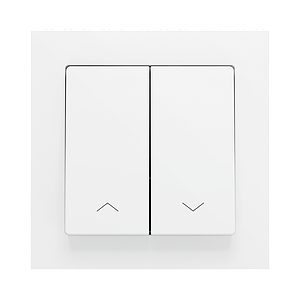 Zennio ZS55 - Bouton poussoir Soft - double 2-p - icône volet (Blanc) - VPE=10