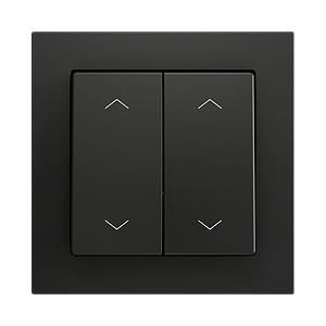 Zennio ZS55 - Bouton poussoir Soft - double 4-p - icône volet (Anthracite) - VPE=10