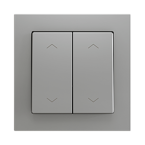 Zennio ZS55 - Bouton poussoir Soft - double 4-p - icône volet (Argent) - VPE=10