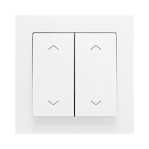 Zennio ZS55 - Bouton poussoir Soft - double 4-p - icône volet (Blanc) - VPE=10